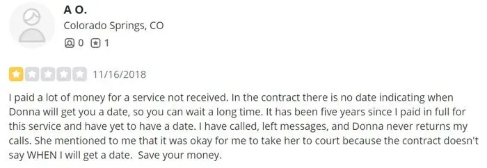 1 star review for Perfectly Matched