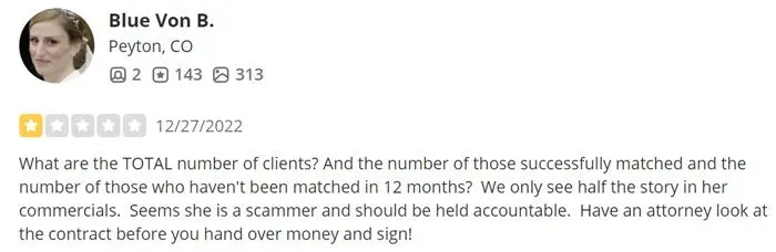 1-star review for Perfectly Matched