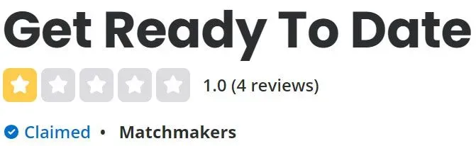 1-star Yelp rating for Get Ready To Date