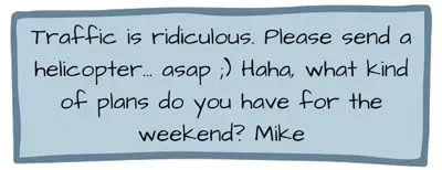 good text message example