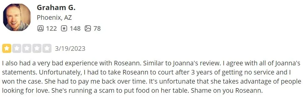 1-star SPIES review on Yelp