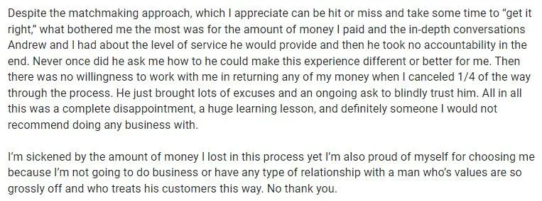 continuation of 1-star Andrew Hanson review