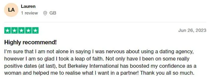 5-star Trustpilot Berkeley International review