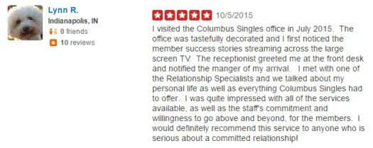 Columbus Singles Yelp review