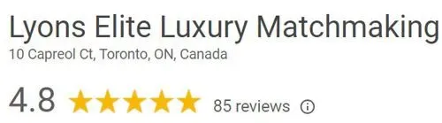 4.8 star rating for Lyons Elite Luxury Matchmaking on Google