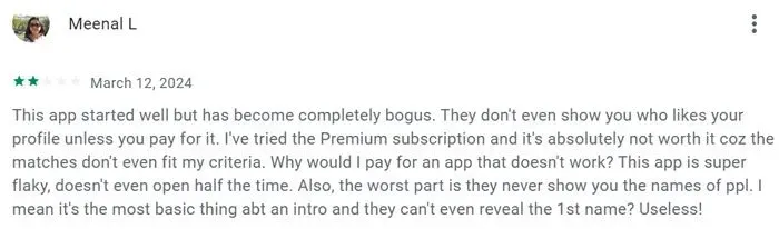 2-star CMB review on Google Play