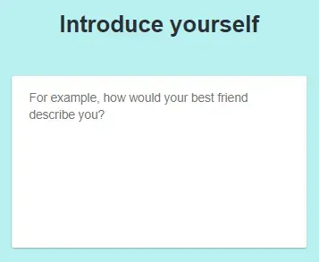 Introduce Yourself prompt on OkCupid