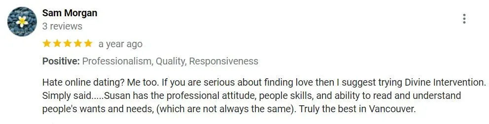 5-star review for Susan Semeniw