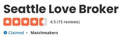 4.5 star rating on Yelp for Seattle Love Broker