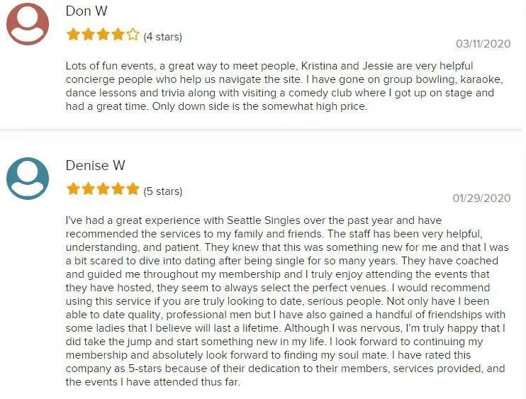 Seattle Singles BBB reviews