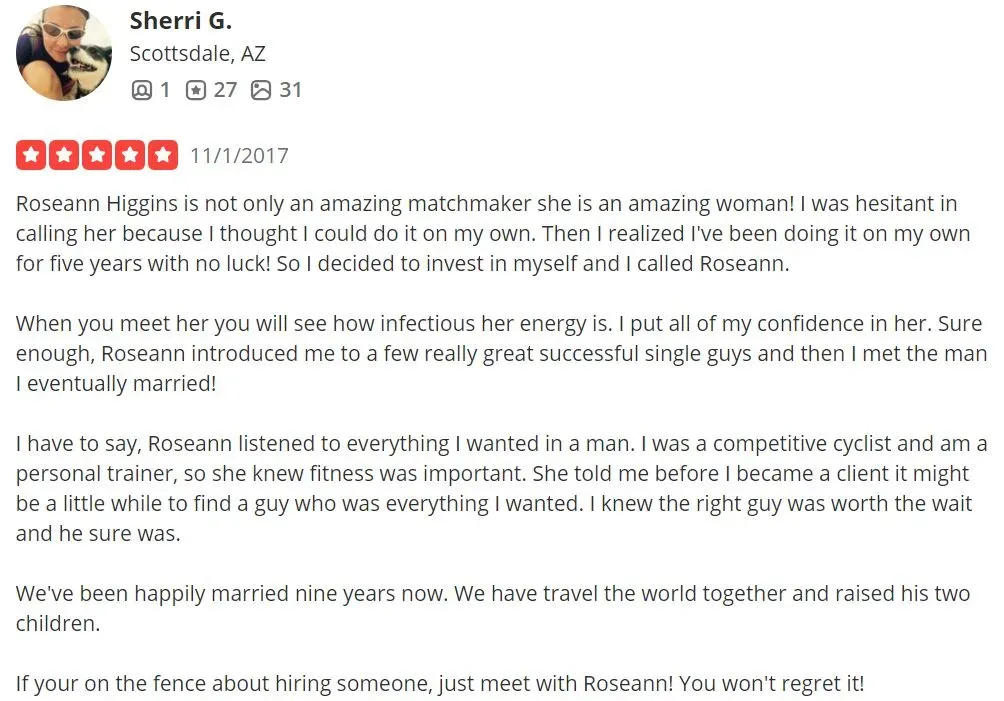 SPIES 5-star Yelp review