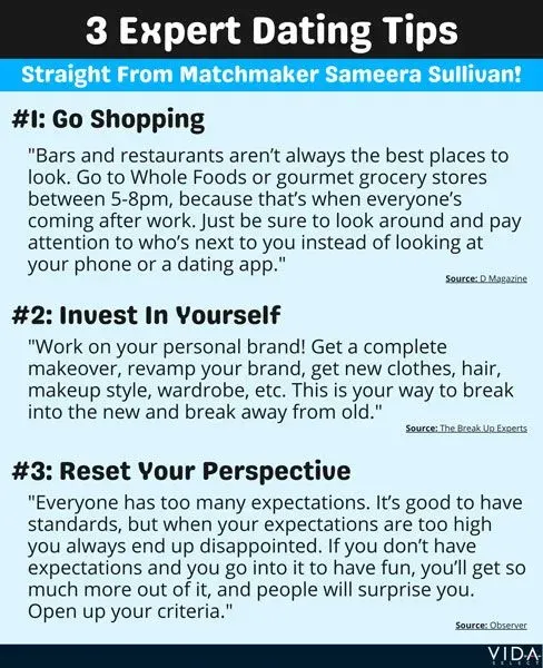 3 dating tips from matchmaker Sameera Sullivan
