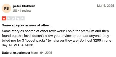1 star OkCupid review