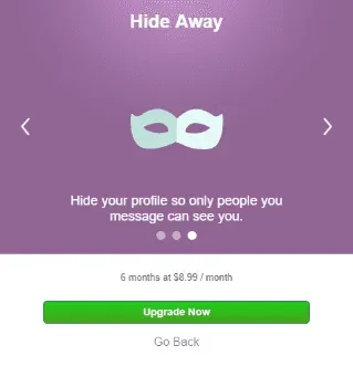 Zoosk profile hide
