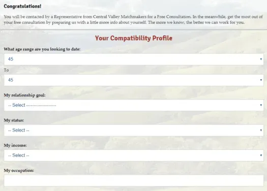 central valley matchmakers interview form