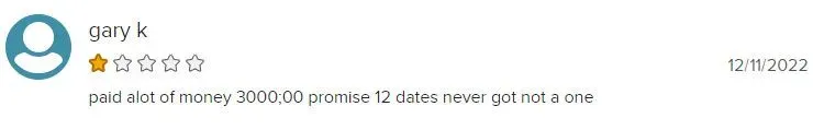 BBB 1-star review for The Modern Matchmaker