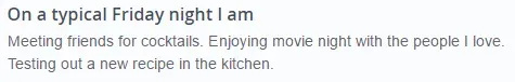 how to describe your Friday night on OkCupid
