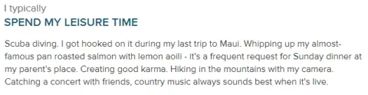 eHarmony advice on profile writing