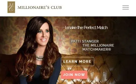 Millionaire's Club offers professional matchmaking for affluent singles.