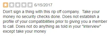 negative yelp review for AnnArbor Singles