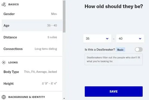 OkCupid dealbreaker