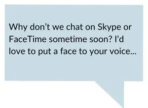 Messaging example suggesting a video call