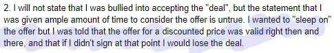 Excerpt from a Toronto Matchmakers complaint