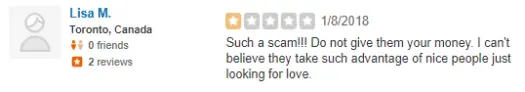 1 star Toronto Matchmakers review