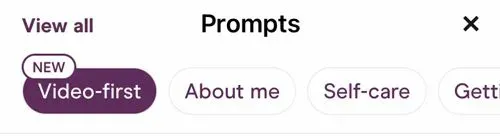 Hinge video-first prompt menu